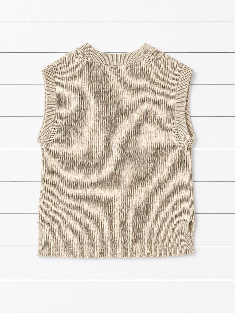 Dynamite 100% Cotton Knit Sweater Vest Beige V-Neck Size S - Picture 4 of 8